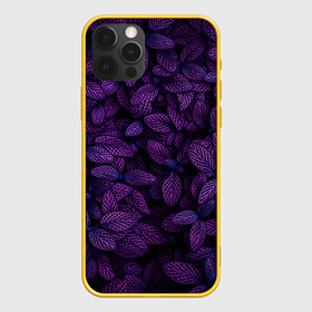 Чехол для iPhone 12 Pro с принтом Purple Leaves в Белгороде, силикон | область печати: задняя сторона чехла, без боковых панелей | Тематика изображения на принте: leaves | nature | pink | plants | purple | striped | texture | veins | жилки | листья | полосатый | природа | растения | розовый | текстура | фиолетовый