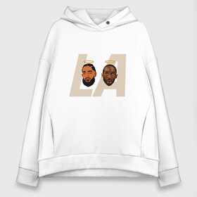 Женское худи Oversize хлопок с принтом Nipsey & Kobe в Белгороде, френч-терри — 70% хлопок, 30% полиэстер. Мягкий теплый начес внутри —100% хлопок | боковые карманы, эластичные манжеты и нижняя кромка, капюшон на магнитной кнопке | Тематика изображения на принте: basketball | bryant | game | hip hop | hussle | james | kobe | lebron | los angeles | mamba | nba | nipsey | rap | sport | баскетбол | брайант | бровь | джеймс | калифорния | коби | король | леброн | лейкерс | лос анджелес | нба | сп