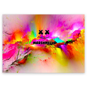 Поздравительная открытка с принтом Marshmello в Белгороде, 100% бумага | плотность бумаги 280 г/м2, матовая, на обратной стороне линовка и место для марки
 | fortnite | marshmello | диджей | клуб | клубная музыка | маршмелло | маршмеллоу | маршмелоу | музыка | фортнайт