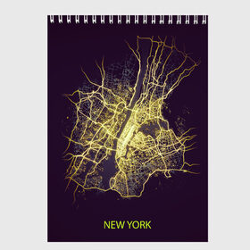 Скетчбук с принтом Ночная карта Нью йорка в Белгороде, 100% бумага
 | 48 листов, плотность листов — 100 г/м2, плотность картонной обложки — 250 г/м2. Листы скреплены сверху удобной пружинной спиралью | kazan казань | map | moscow | new york | paris | psg | rome | saint petersburg | usa | карта | москва | ночь | нью йорк | париж | питер | псж | россия | санкт петербург | сша | эльфивая башня