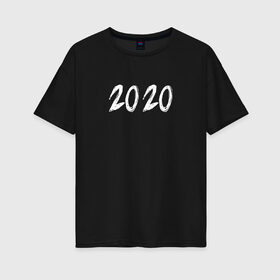Женская футболка хлопок Oversize с принтом 2020 в Белгороде, 100% хлопок | свободный крой, круглый ворот, спущенный рукав, длина до линии бедер
 | halloween | альтернативный хэллоуин | ковид | коронавирус | самоизоляция | ужасы | хэллоуин