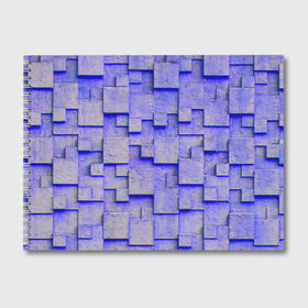 Альбом для рисования с принтом UlliCom в Белгороде, 100% бумага
 | матовая бумага, плотность 200 мг. | abstraction | blue | mesh | mosaic | panels | surface | texture | абстракция | мозайка | панели | поверхность | сетка | синий | текстура