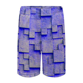 Детские спортивные шорты 3D с принтом UlliCom в Белгороде,  100% полиэстер
 | пояс оформлен широкой мягкой резинкой, ткань тянется
 | abstraction | blue | mesh | mosaic | panels | surface | texture | абстракция | мозайка | панели | поверхность | сетка | синий | текстура