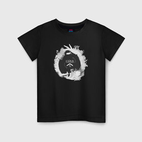 Детская футболка хлопок с принтом Кармический Круговорот 1% в Белгороде, 100% хлопок | круглый вырез горловины, полуприлегающий силуэт, длина до линии бедер | 1 | бесконечность | карма | круговорот | руки