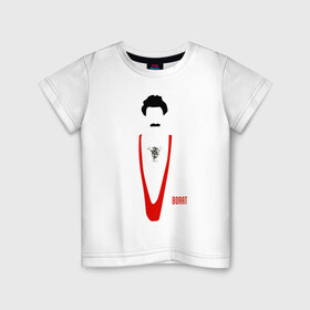 Детская футболка хлопок с принтом БОРАТ в Белгороде, 100% хлопок | круглый вырез горловины, полуприлегающий силуэт, длина до линии бедер | 