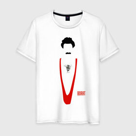 Мужская футболка хлопок с принтом БОРАТ в Белгороде, 100% хлопок | прямой крой, круглый вырез горловины, длина до линии бедер, слегка спущенное плечо. | 