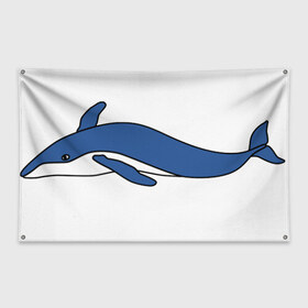 Флаг-баннер с принтом Кит в Белгороде, 100% полиэстер | размер 67 х 109 см, плотность ткани — 95 г/м2; по краям флага есть четыре люверса для крепления | вода | животное | кит | море | морской | синий
