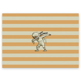 Поздравительная открытка с принтом Mummy DAB в Белгороде, 100% бумага | плотность бумаги 280 г/м2, матовая, на обратной стороне линовка и место для марки
 | dab | gesture | halloween | mummy | бинт | жест | мумия | хэллоуин