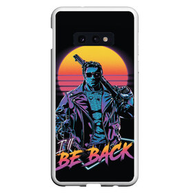 Чехол для Samsung S10E с принтом I WILL BE BACK | TERMINATOR в Белгороде, Силикон | Область печати: задняя сторона чехла, без боковых панелей | Тематика изображения на принте: arnold  schwarzenegger | retro | skynet | terminator | арнольд шварценеггер | восстание машин | генезис | ретро | сара коннор | старые фильмы | судный день | темные судьбы | терминатор