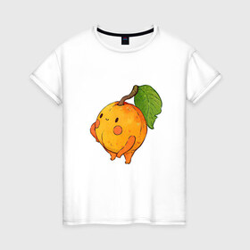 Женская футболка хлопок с принтом Спелый и сочный в Белгороде, 100% хлопок | прямой крой, круглый вырез горловины, длина до линии бедер, слегка спущенное плечо | абрикос | абрикосы | арт | мило | милота | персик | персики | рисунок | свежий продукт | свежий фрукт | фрукт