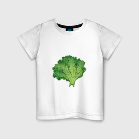 Детская футболка хлопок с принтом Кудрявая капуста в Белгороде, 100% хлопок | круглый вырез горловины, полуприлегающий силуэт, длина до линии бедер | арт | капуста | кудри | кудрявая | кудрявая капуста | кудряшки | мило | милота | овощ | рисунок | свежий овощ | свежий продукт