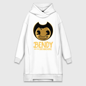 Платье-худи хлопок с принтом Bendy And The Ink Machine в Белгороде,  |  | bendy | bendy and the ink machine | бенди | бени | бенни | бэнди | детская | детям | игра | капли | компьютерная игра | краска | машина | подтеки | ужастик | чернила | чернильная