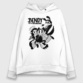 Женское худи Oversize хлопок с принтом Bendy And The Ink Machine в Белгороде, френч-терри — 70% хлопок, 30% полиэстер. Мягкий теплый начес внутри —100% хлопок | боковые карманы, эластичные манжеты и нижняя кромка, капюшон на магнитной кнопке | bendy | bendy and the ink machine | бенди | бени | бенни | бэнди | детская | детям | игра | капли | компьютерная игра | краска | машина | подтеки | ужастик | чернила | чернильная