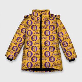 Зимняя куртка для девочек 3D с принтом LA LAKERS в Белгороде, ткань верха — 100% полиэстер; подклад — 100% полиэстер, утеплитель — 100% полиэстер. | длина ниже бедра, удлиненная спинка, воротник стойка и отстегивающийся капюшон. Есть боковые карманы с листочкой на кнопках, утяжки по низу изделия и внутренний карман на молнии. 

Предусмотрены светоотражающий принт на спинке, радужный светоотражающий элемент на пуллере молнии и на резинке для утяжки. | bryant | james | jordan | kobe | la lakers | lakers | lebron | nba | баскетбол | брайант | брайнт | джеймс | джордан | коби | леброн | лейкерс | лэйкерс | мамба | нба | черная