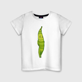 Детская футболка хлопок с принтом Фасоль в Белгороде, 100% хлопок | круглый вырез горловины, полуприлегающий силуэт, длина до линии бедер | арт | мило | милота | овощ | овощи | рисунок | свежие овощи | свежий овощ | свежий продукт | фасолинка | фасоль