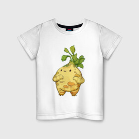Детская футболка хлопок с принтом Сельдерей в Белгороде, 100% хлопок | круглый вырез горловины, полуприлегающий силуэт, длина до линии бедер | арт | мило | милота | овощ | овощи | рисунок | свежие овощи | свежий овощ | свежий продукт | сельдерей