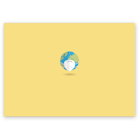 Поздравительная открытка с принтом Земля в маске в Белгороде, 100% бумага | плотность бумаги 280 г/м2, матовая, на обратной стороне линовка и место для марки
 | mask | planet | земля | маска | планета