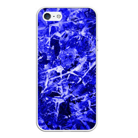 Чехол для iPhone 5/5S матовый с принтом Dark Blue Gan в Белгороде, Силикон | Область печати: задняя сторона чехла, без боковых панелей | abstraction | blue | frost | frozen | ice | shine | surface | texture | абстракция | блеск | замерзший | лед | мороз | поверхность | синий | текстура