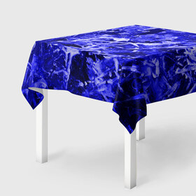 Скатерть 3D с принтом Dark Blue Gan в Белгороде, 100% полиэстер (ткань не мнется и не растягивается) | Размер: 150*150 см | Тематика изображения на принте: abstraction | blue | frost | frozen | ice | shine | surface | texture | абстракция | блеск | замерзший | лед | мороз | поверхность | синий | текстура