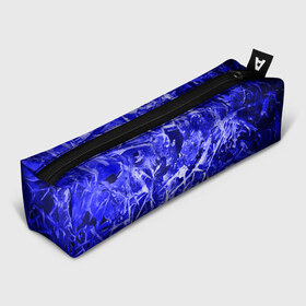 Пенал 3D с принтом Dark Blue Gan в Белгороде, 100% полиэстер | плотная ткань, застежка на молнии | abstraction | blue | frost | frozen | ice | shine | surface | texture | абстракция | блеск | замерзший | лед | мороз | поверхность | синий | текстура