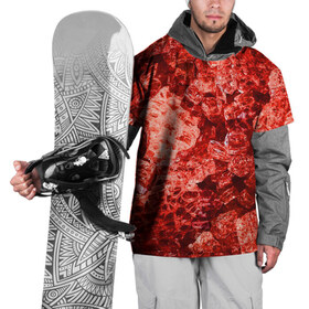 Накидка на куртку 3D с принтом RED-$tyle в Белгороде, 100% полиэстер |  | abstraction | crystals | red | shapes | shards | shine | texture | абстракция | блеск | красный | кристалы | осколки | текстура | формы
