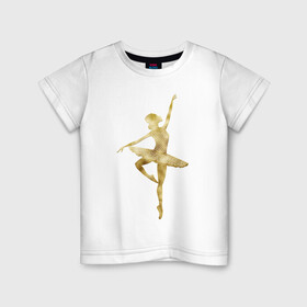 Детская футболка хлопок с принтом Балерина в Белгороде, 100% хлопок | круглый вырез горловины, полуприлегающий силуэт, длина до линии бедер | Тематика изображения на принте: dance | балерина | балет | девушка | солистка | танец | танцовщица