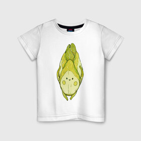 Детская футболка хлопок с принтом Цикорий в Белгороде, 100% хлопок | круглый вырез горловины, полуприлегающий силуэт, длина до линии бедер | арт | мило | милота | овощ | овощи | рисунок | свежие овощи | свежий овощ | свежий продукт | цикорий