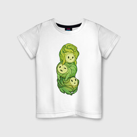 Детская футболка хлопок с принтом Брюссельская капуста в Белгороде, 100% хлопок | круглый вырез горловины, полуприлегающий силуэт, длина до линии бедер | арт | брюссельская капуста | капуста | мило | милота | овощ | овощи | рисунок | свежие овощи | свежий овощ | свежий продукт