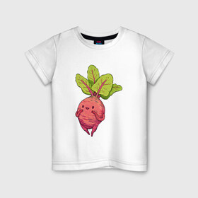 Детская футболка хлопок с принтом Свекла в Белгороде, 100% хлопок | круглый вырез горловины, полуприлегающий силуэт, длина до линии бедер | арт | мило | милота | овощ | овощи | рисунок | свежие овощи | свежий овощ | свежий продукт | свекла