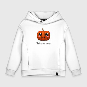 Детское худи Oversize хлопок с принтом Halloween pumpkin в Белгороде, френч-терри — 70% хлопок, 30% полиэстер. Мягкий теплый начес внутри —100% хлопок | боковые карманы, эластичные манжеты и нижняя кромка, капюшон на магнитной кнопке | halloween | pumpkin | trick or treat | кошелек или жизнь | подарок на хэллуин | тыква