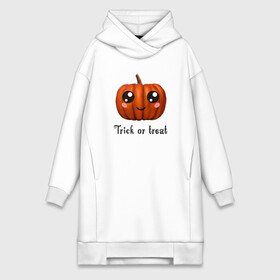 Платье-худи хлопок с принтом Halloween pumpkin в Белгороде,  |  | halloween | pumpkin | trick or treat | кошелек или жизнь | подарок на хэллуин | тыква