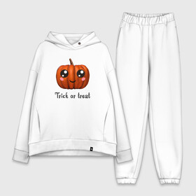 Женский костюм хлопок Oversize с принтом Halloween pumpkin в Белгороде,  |  | halloween | pumpkin | trick or treat | кошелек или жизнь | подарок на хэллуин | тыква