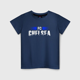 Детская футболка хлопок с принтом FC Chelsea в Белгороде, 100% хлопок | круглый вырез горловины, полуприлегающий силуэт, длина до линии бедер | chelsea | football | london | soccer | лондон | футбол | челси