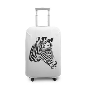 Чехол для чемодана 3D с принтом Zebra в Белгороде, 86% полиэфир, 14% спандекс | двустороннее нанесение принта, прорези для ручек и колес | africa | black | savanna | stripe | white | zebra | африка | белый | зебра | полоска | саванна | черный
