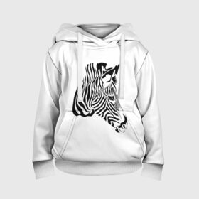 Детская толстовка 3D с принтом Zebra в Белгороде, 100% полиэстер | двухслойный капюшон со шнурком для регулировки, мягкие манжеты на рукавах и по низу толстовки, спереди карман-кенгуру с мягким внутренним слоем | africa | black | savanna | stripe | white | zebra | африка | белый | зебра | полоска | саванна | черный