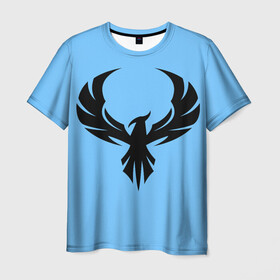Мужская футболка 3D с принтом Птица феникс в Белгороде, 100% полиэфир | прямой крой, круглый вырез горловины, длина до линии бедер | позитив. | птица удачи | птица феникс | символ счастья | символ удачи | символика | удача