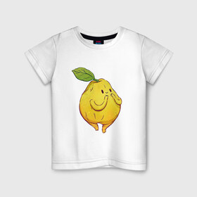 Детская футболка хлопок с принтом Милая груша в Белгороде, 100% хлопок | круглый вырез горловины, полуприлегающий силуэт, длина до линии бедер | арт | груша | груши | милая груша | мило | милота | рисунок | свежие фрукты | свежий продукт | свежий фрукт | фрукт | фрукты