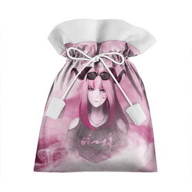 Подарочный 3D мешок с принтом Девушка демон в Белгороде, 100% полиэстер | Размер: 29*39 см | demon | girl | акума | девушка | демон | очки | рога