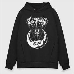 Мужское худи Oversize хлопок с принтом GHOSTEMANE в Белгороде, френч-терри — 70% хлопок, 30% полиэстер. Мягкий теплый начес внутри —100% хлопок | боковые карманы, эластичные манжеты и нижняя кромка, капюшон на магнитной кнопке | america | eric whitney | ghostemane | glitch | trash | usa | америка | глитч | сша | треш