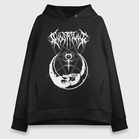 Женское худи Oversize хлопок с принтом GHOSTEMANE в Белгороде, френч-терри — 70% хлопок, 30% полиэстер. Мягкий теплый начес внутри —100% хлопок | боковые карманы, эластичные манжеты и нижняя кромка, капюшон на магнитной кнопке | america | eric whitney | ghostemane | glitch | trash | usa | америка | глитч | сша | треш