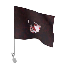 Флаг для автомобиля с принтом Адская девочка в Белгороде, 100% полиэстер | Размер: 30*21 см | hell girl | jigoku shoujo | адская девочка | ай | ай эмма | аниме