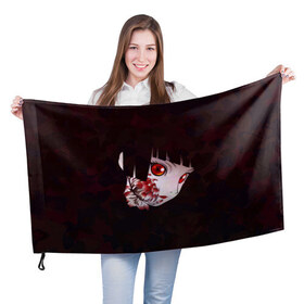 Флаг 3D с принтом Адская девочка в Белгороде, 100% полиэстер | плотность ткани — 95 г/м2, размер — 67 х 109 см. Принт наносится с одной стороны | hell girl | jigoku shoujo | адская девочка | ай | ай эмма | аниме