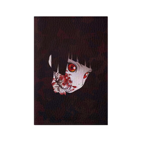 Обложка для паспорта матовая кожа с принтом Адская девочка в Белгороде, натуральная матовая кожа | размер 19,3 х 13,7 см; прозрачные пластиковые крепления | hell girl | jigoku shoujo | адская девочка | ай | ай эмма | аниме