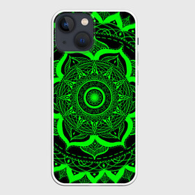 Чехол для iPhone 13 mini с принтом Mandala в Белгороде,  |  | abstraction | light green | mandala | pattern | shape | tangled | texture | абстракция | запутанный | салатовый | текстура | узор | формы