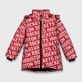 Зимняя куртка для девочек 3D с принтом Хьюстон Рокетс в Белгороде, ткань верха — 100% полиэстер; подклад — 100% полиэстер, утеплитель — 100% полиэстер. | длина ниже бедра, удлиненная спинка, воротник стойка и отстегивающийся капюшон. Есть боковые карманы с листочкой на кнопках, утяжки по низу изделия и внутренний карман на молнии. 

Предусмотрены светоотражающий принт на спинке, радужный светоотражающий элемент на пуллере молнии и на резинке для утяжки. | Тематика изображения на принте: 