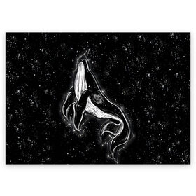 Поздравительная открытка с принтом Космический Кит в Белгороде, 100% бумага | плотность бумаги 280 г/м2, матовая, на обратной стороне линовка и место для марки
 | Тематика изображения на принте: 2020 | cosmos | nasa | stars | звезды | илон маск | кит | киты | космос | марс | наса | небо | ночная медведица | ночное | ночь | созвездие | созвездия | черная дыра | юпитер