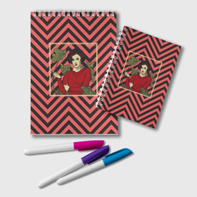 Блокнот с принтом Twin Peaks Audrey Horne в Белгороде, 100% бумага | 48 листов, плотность листов — 60 г/м2, плотность картонной обложки — 250 г/м2. Листы скреплены удобной пружинной спиралью. Цвет линий — светло-серый
 | Тематика изображения на принте: 