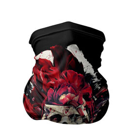 Бандана-труба 3D с принтом Девушка в Белгороде, 100% полиэстер, ткань с особыми свойствами — Activecool | плотность 150‒180 г/м2; хорошо тянется, но сохраняет форму | 2020 | flowers | girl | halloween | девушка | розы | хеллоуин | хэллоуин | цветы | череп
