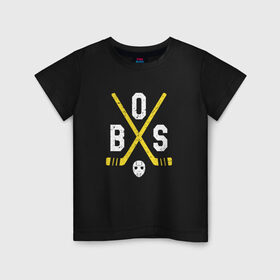Детская футболка хлопок с принтом Boston Bruins в Белгороде, 100% хлопок | круглый вырез горловины, полуприлегающий силуэт, длина до линии бедер | boston | boston bruins | bruins | hockey | nhl | usa | бостон | бостон брюинз | нхл | спорт | сша | хоккей | шайба
