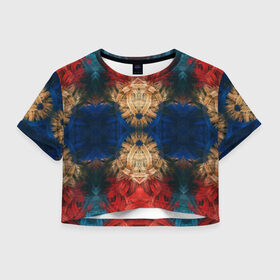 Женская футболка Crop-top 3D с принтом MAGNETIC в Белгороде, 100% полиэстер | круглая горловина, длина футболки до линии талии, рукава с отворотами | абстракция | необычное | неон | разноцветное | текстура | узоры